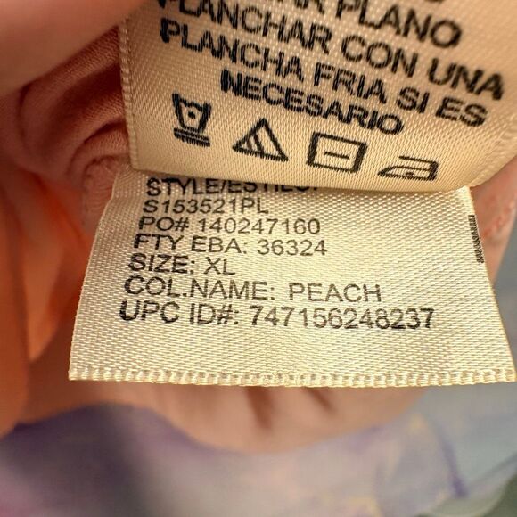 Dept 222 XL Peach Pastel Orange Sleeveless Blouse Artsy Casual Chic Beach Spring - Picture 7 of 7